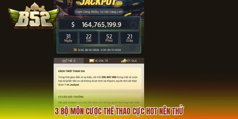 3 bộ môn cược thể thao cực hot nên thử
