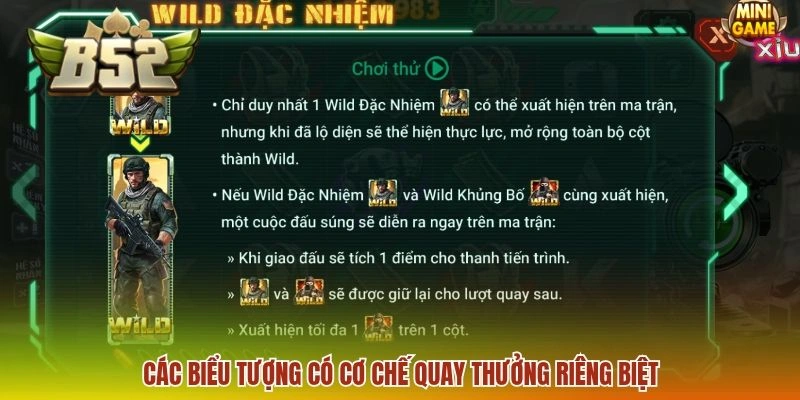 Các biểu tượng có cơ chế quay thưởng riêng biệt