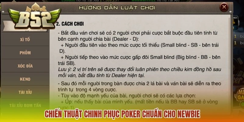 Chiến thuật chinh phục Poker chuẩn cho newbie