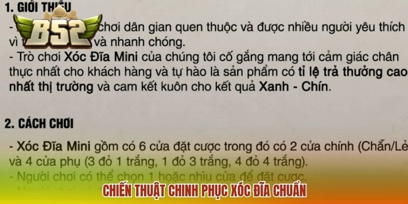 Chiến thuật chinh phục Xóc Đĩa chuẩn
