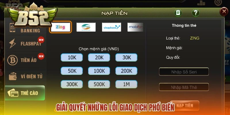 Giải quyết những lỗi giao dịch phổ biến
