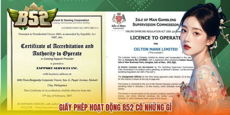 Giấy phép hoạt động B52 có những gì