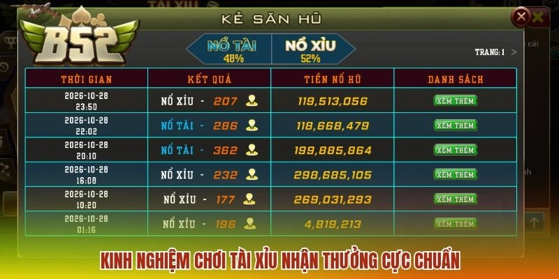 Live Tài Xỉu B52 - Chơi Đơn Giản Thưởng Lớn Cược Linh Hoạt 3 Kinh nghiệm chơi Tài xỉu nhận thưởng cực chuẩn