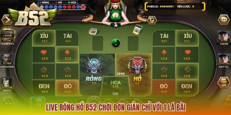 Live Rồng Hổ B52 - Hướng Dẫn Chơi Chuẩn Xác Cho Người Mới 1 Live Rồng Hổ B52 chơi đơn giản chỉ với 1 lá bài