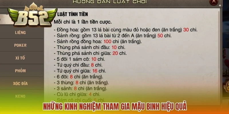 Những kinh nghiệm tham gia mậu binh hiệu quả