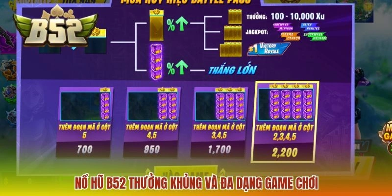 Nổ hũ B52 thưởng khủng và đa dạng game chơi