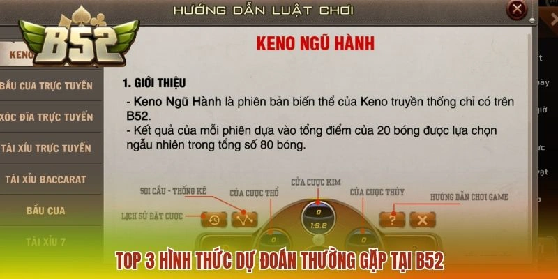 Keno B52 - Tìm Hiểu 3 Hình Thức Dự Đoán Thường Gặp Nhất 2 Top 3 hình thức dự đoán thường gặp tại B52