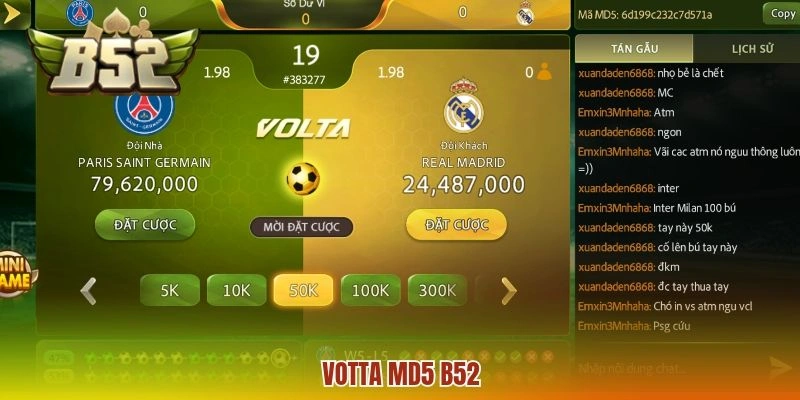 Votta MD5 B52 - Cùng Hòa Mình Vào Những Trận Cầu Kịch Tính